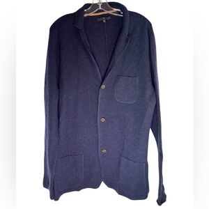 Report Collection Mens Cardigan Sweater XXL BLUE Classic Academia Preppy Layer